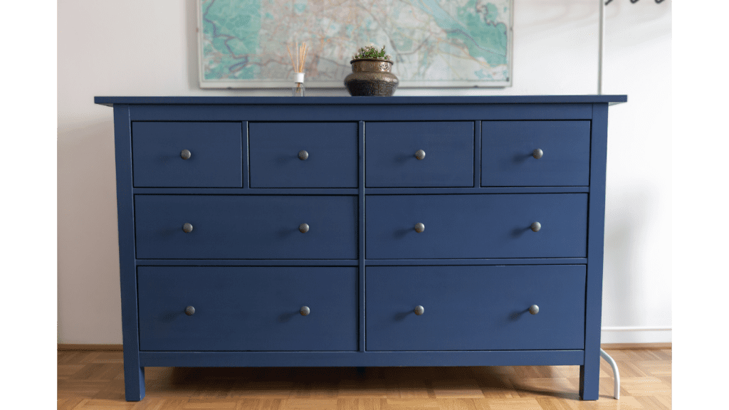 Blue Painted Dresser From Upcycling Pine Furniture