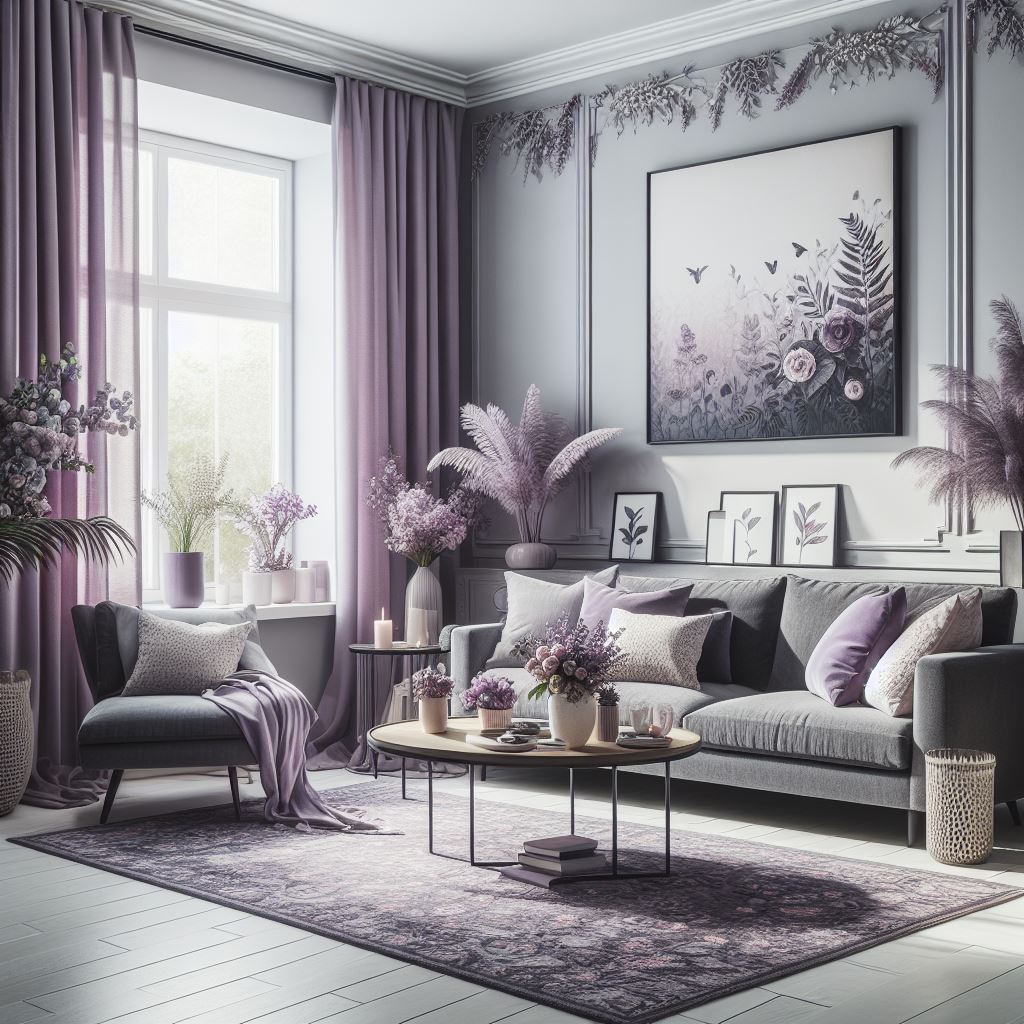 What Color Curtains Go with Gray Couch? Lavender Curtains