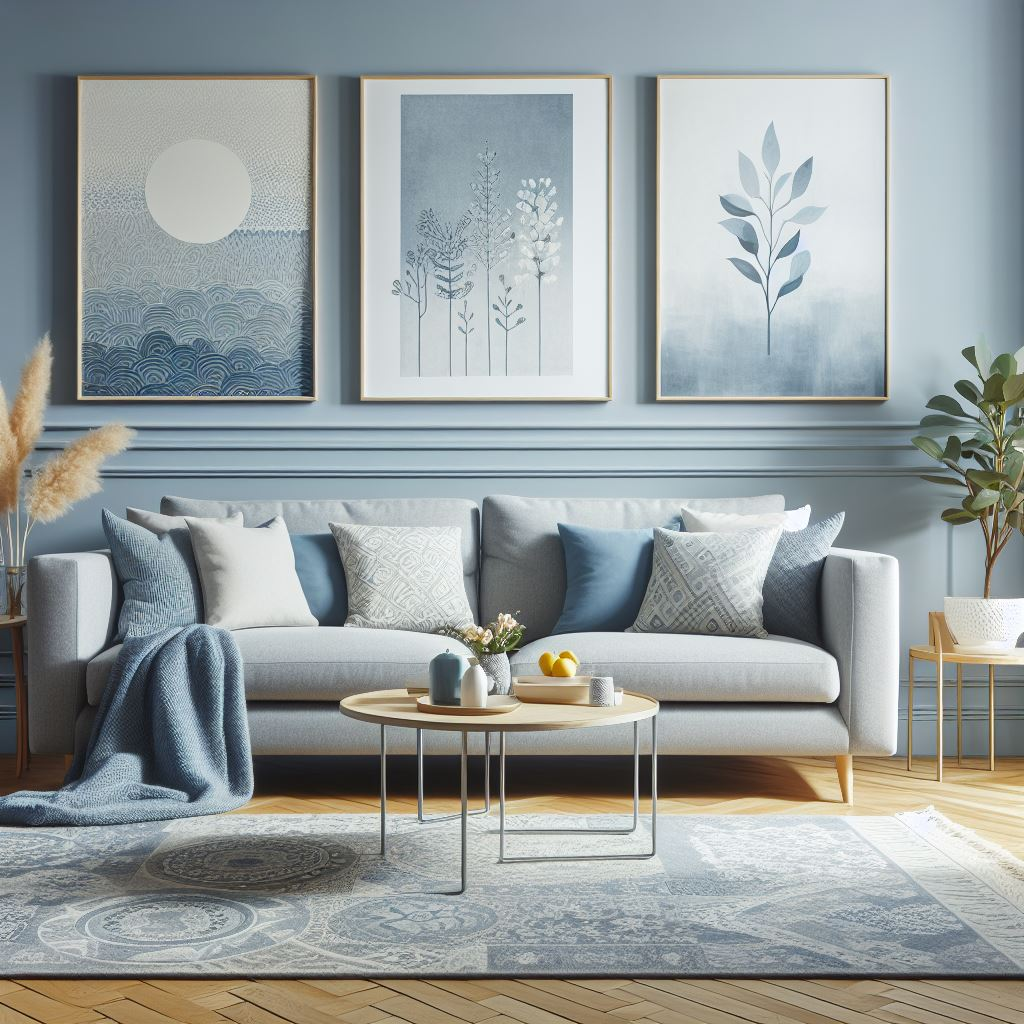 What Color To Paint Walls With Grey Couch: Pale Blue 