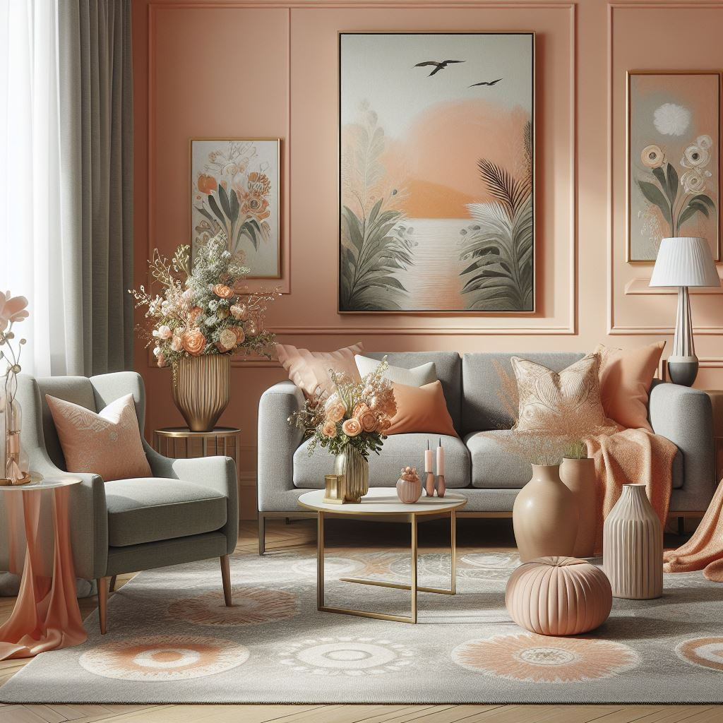 What Color To Paint Walls With Grey Couch: Peach
