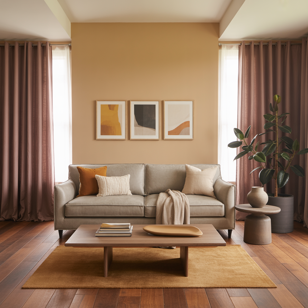 What Color To Paint Walls With Grey Couch: Light Caramel