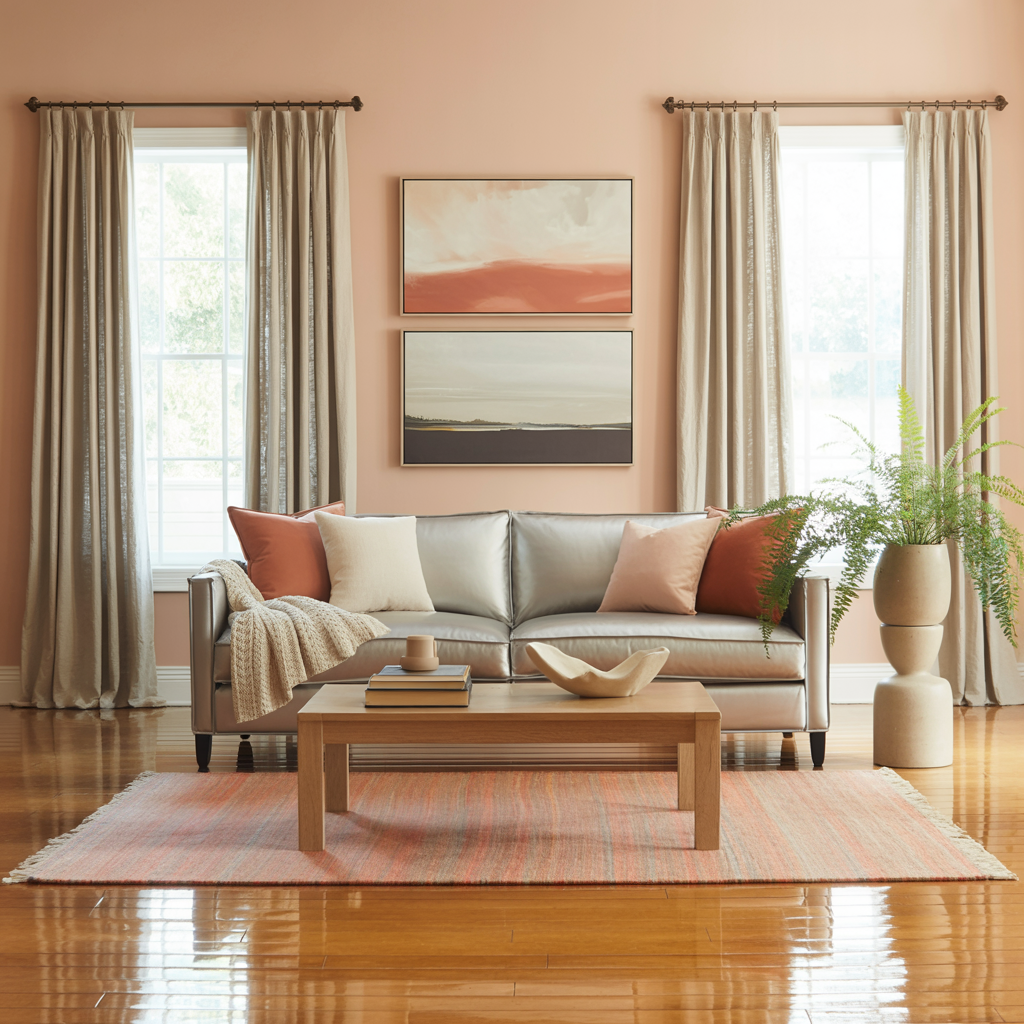 What Color To Paint Walls With Grey Couch: Peach