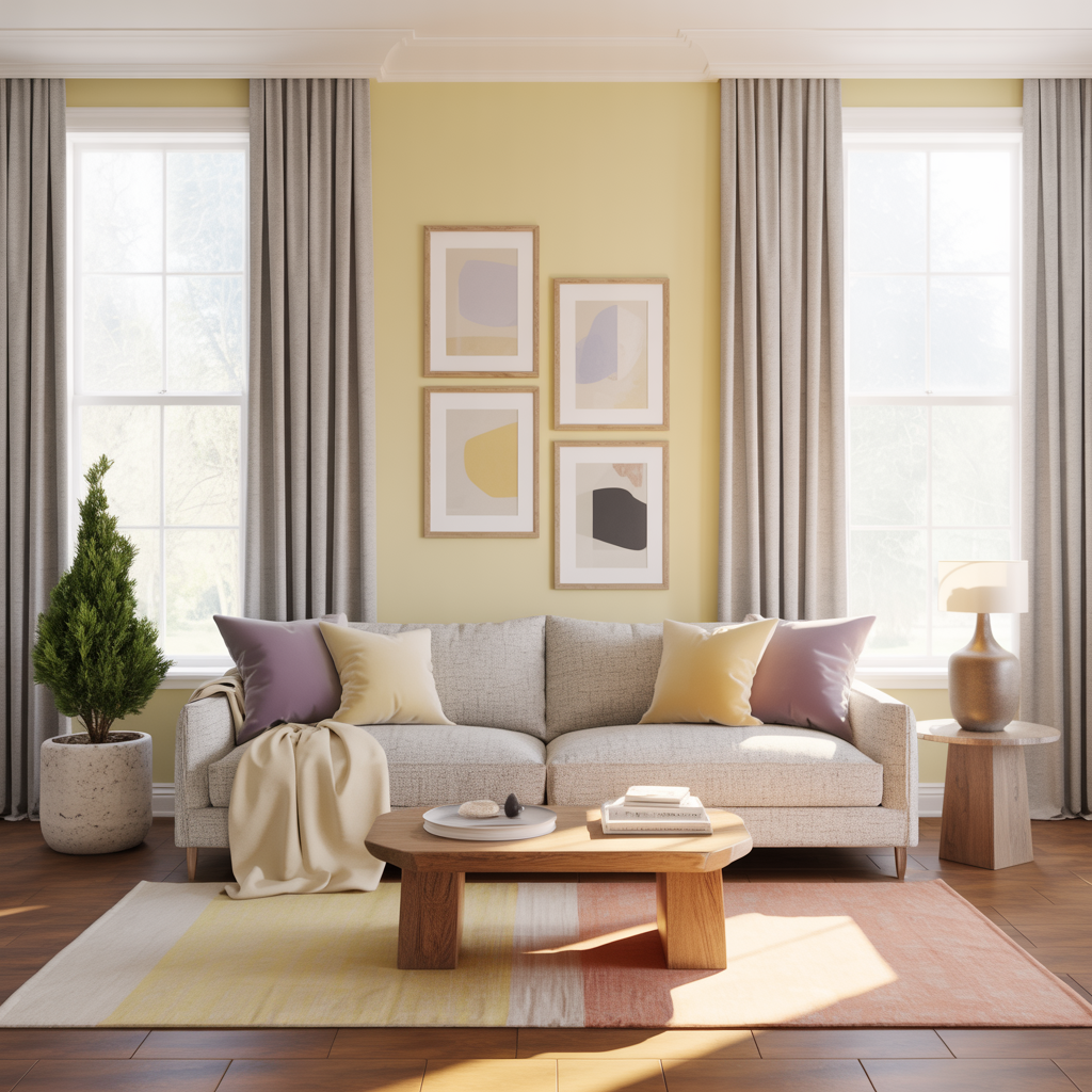 What Color To Paint Walls With Grey Couch: Pale Yellow