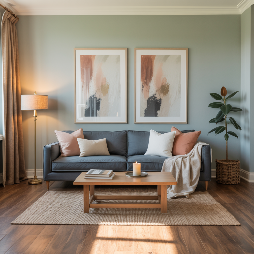 What Color To Paint Walls With Grey Couch: Mint Green