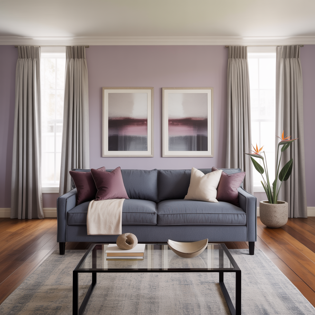 What Color To Paint Walls With Grey Couch: Lavender