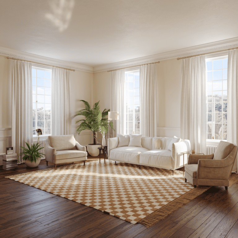 Neutral Checkered Rug: 10 Chic Ways to Enhance Any Room