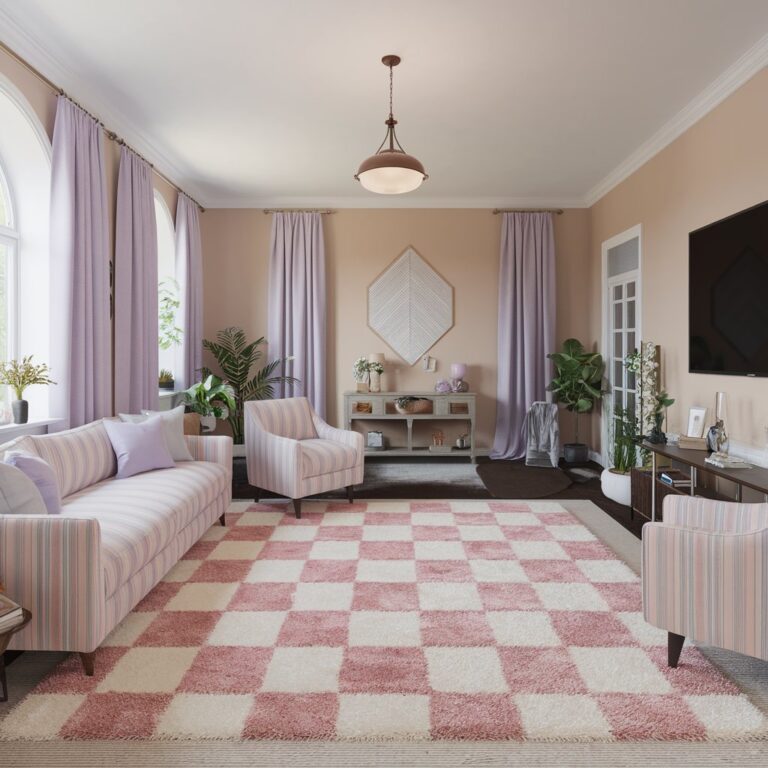 Pink Checkered Rug Inspiration: 11 Ways To Bring Colorful Accents To Your Space